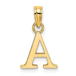 將圖片載入圖庫檢視器 14K Yellow Gold Uppercase Initial Letter A Block Alphabet Pendant Charm
