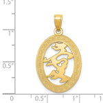 Lade das Bild in den Galerie-Viewer, 14k Yellow Gold Happiness Chinese Character Oval Pendant Charm
