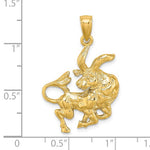 Indlæs billede til gallerivisning 14k Yellow Gold Taurus Zodiac Horoscope Large Pendant Charm
