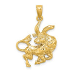 Afbeelding in Gallery-weergave laden, 14k Yellow Gold Taurus Zodiac Horoscope Large Pendant Charm
