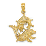 Lataa kuva Galleria-katseluun, 14k Yellow Gold Pisces Zodiac Horoscope Large Pendant Charm
