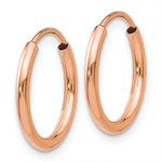 Lataa kuva Galleria-katseluun, 14K Rose Gold 13mm x 1.5mm Endless Round Hoop Earrings
