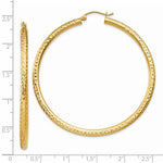 Загрузить изображение в средство просмотра галереи, 14K Yellow Gold Large Diamond Cut Classic Round Hoop Earrings 55mm x 3mm

