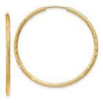 Carica l&#39;immagine nel visualizzatore di Gallery, 14K Yellow Gold 30mm x 1.5mm Round Endless Hoop Earrings
