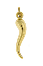 Cargar imagen en el visor de la galería, 14k Yellow Gold Italian Horn Lucky 3D Pendant Charm
