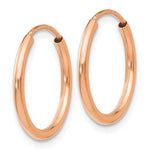 Carica l&#39;immagine nel visualizzatore di Gallery, 14K Rose Gold 15mm x 1.5mm Endless Round Hoop Earrings
