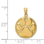이미지를 갤러리 뷰어에 로드 , 14k Yellow Gold Paw Print Dog Puppy Pendant Charm
