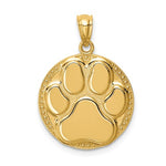 Cargar imagen en el visor de la galería, 14k Yellow Gold Paw Print Dog Puppy Pendant Charm
