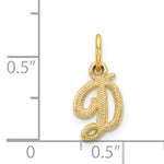Carica l&#39;immagine nel visualizzatore di Gallery, 14k Yellow Gold Script Letter D Initial Alphabet Pendant Charm
