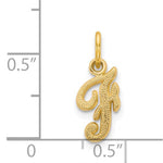 Afbeelding in Gallery-weergave laden, 14k Yellow Gold Script Letter F Initial Alphabet Pendant Charm
