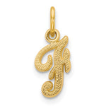 Afbeelding in Gallery-weergave laden, 14k Yellow Gold Script Letter F Initial Alphabet Pendant Charm

