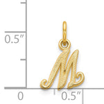 Carregar imagem no visualizador da galeria, 14k Yellow Gold Script Letter M Initial Alphabet Pendant Charm
