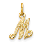Lataa kuva Galleria-katseluun, 14k Yellow Gold Script Letter M Initial Alphabet Pendant Charm
