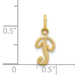 Load image into Gallery viewer, 14k Yellow Gold Script Letter P Initial Alphabet Pendant Charm
