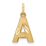 Φόρτωση εικόνας στο εργαλείο προβολής Συλλογής, 14K Yellow Gold Uppercase Initial Letter A Block Alphabet Satin Pendant Charm
