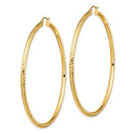 Load image into Gallery viewer, 14K Yellow Gold Extra Large Diamond Cut Classic Round Hoop Earrings 73mm x 3mm

