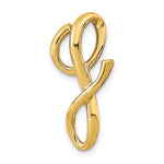 이미지를 갤러리 뷰어에 로드 , 14k Yellow Gold Initial Letter G Cursive Chain Slide Pendant Charm
