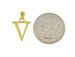 Afbeelding in Gallery-weergave laden, 14K Yellow Gold Uppercase Initial Letter V Block Alphabet Large Pendant Charm
