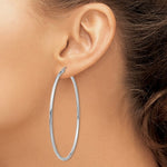 Carica l&#39;immagine nel visualizzatore di Gallery, 14k White Gold 67mm x 2.5mm Large Classic Round Hoop Earrings
