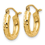 Load image into Gallery viewer, 14K Yellow Gold Diamond Cut Classic Round Hoop Earrings 13mm x 3mm
