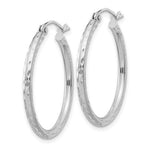 Lade das Bild in den Galerie-Viewer, Sterling Silver Diamond Cut Classic Round Hoop Earrings 25mm x 2mm
