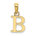 Lataa kuva Galleria-katseluun, 10K Yellow Gold Uppercase Initial Letter B Block Alphabet Pendant Charm
