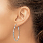 Cargar imagen en el visor de la galería, 14K White Gold 45mm x 2mm Classic Round Hoop Earrings
