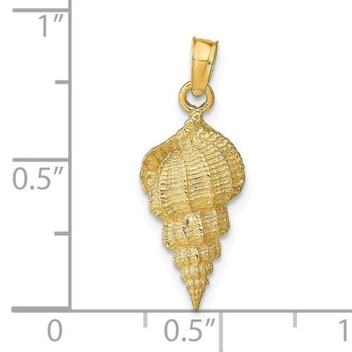 14K Yellow Gold Conch Shell Seashell Ocean Sea Life Pendant Charm