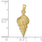 Lataa kuva Galleria-katseluun, 14K Yellow Gold Conch Shell Seashell Ocean Sea Life Pendant Charm
