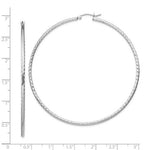 Lataa kuva Galleria-katseluun, Sterling Silver Diamond Cut Classic Round Hoop Earrings 70mm x 2mm
