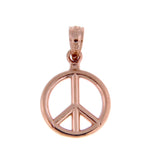 Lade das Bild in den Galerie-Viewer, 14k Rose Gold Peace Sign Symbol Small 3D Pendant Charm
