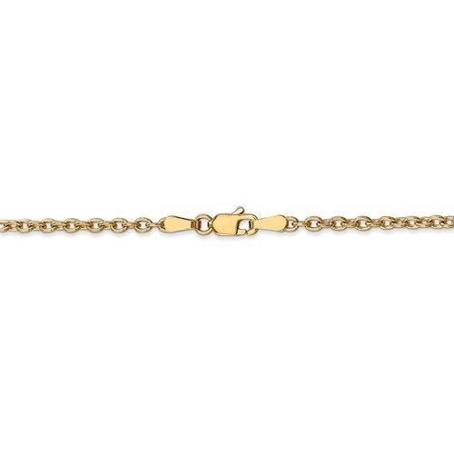 14k Yellow Gold 2.4mm Round Open Link Cable Bracelet Anklet Choker Necklace Pendant Chain