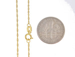 Lataa kuva Galleria-katseluun, 14k Yellow Gold 1mm Singapore Twisted Bracelet Anklet Necklace Choker Pendant Chain
