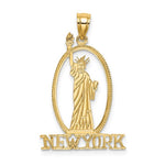Kép betöltése a galériamegjelenítőbe: 14k Yellow Gold New York Statue of Liberty Pendant Charm
