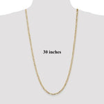 Indlæs billede til gallerivisning 14K Yellow Gold 4mm Concave Open Figaro Bracelet Anklet Choker Necklace Pendant Chain
