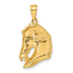 Ladda upp bild till gallerivisning, 14k Yellow Gold Horse Pony Head Open Back Pendant Charm
