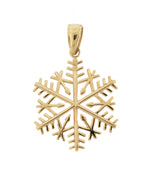 Lataa kuva Galleria-katseluun, 14k Yellow Gold Snowflake Pendant Charm - [cklinternational]
