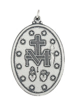 画像をギャラリービューアに読み込む, Sterling Silver Blessed Virgin Mary Miraculous Medal Pendant Charm
