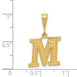 Carregar imagem no visualizador da galeria, 14K Yellow Gold Uppercase Initial Letter M Block Alphabet Pendant Charm

