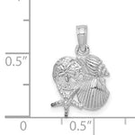 Load image into Gallery viewer, 14k White Gold Shell Seashell Starfish Sand Dollar Cluster Pendant Charm
