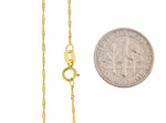 Indlæs billede til gallerivisning 14K Yellow Gold 1mm Singapore Twisted Bracelet Anklet Choker Necklace Pendant Chain
