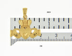 Загрузить изображение в средство просмотра галереи, 14k Yellow Gold Claddagh Crown Pendant Charm
