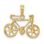 Indlæs billede til gallerivisning 14k Yellow Gold Bicycle 3D Moveable Pendant Charm
