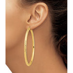 Lade das Bild in den Galerie-Viewer, 14K Yellow Gold Diamond Cut Round Hoop Earrings 70mm x 4mm
