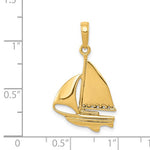 Carica l&#39;immagine nel visualizzatore di Gallery, 14k Yellow Gold Sailboat Sailing Nautical Pendant Charm
