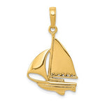Charger l&#39;image dans la galerie, 14k Yellow Gold Sailboat Sailing Nautical Pendant Charm
