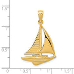 Φόρτωση εικόνας στο εργαλείο προβολής Συλλογής, 14k Yellow Gold Sailboat Sailing Nautical Pendant Charm
