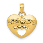 Lataa kuva Galleria-katseluun, 14k Yellow Gold Best Friend Paw Print Dog Puppy Heart Pendant Charm
