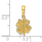 Cargar imagen en el visor de la galería, 14k Yellow Gold Good Luck Four Leaf Clover Pendant Charm
