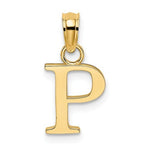 Charger l&#39;image dans la galerie, 14K Yellow Gold Uppercase Initial Letter P Block Alphabet Pendant Charm
